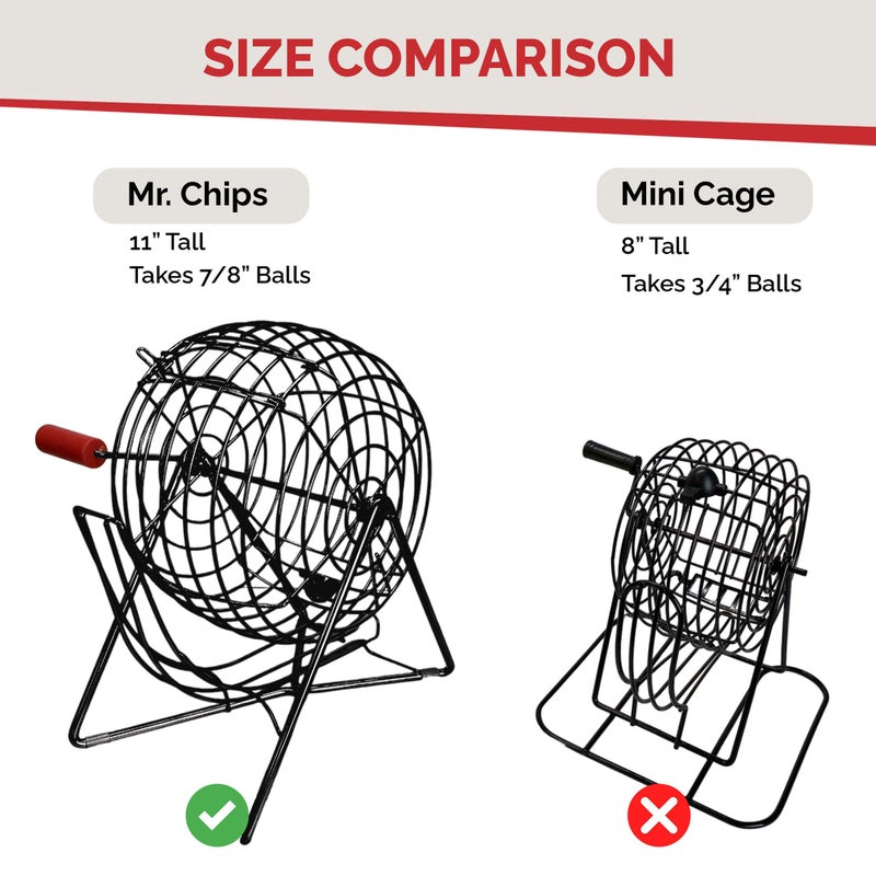 MR CHIPS Professional 11" Steel Bingo Cage Only â€“ Fits 7/8" Bingo Balls (Not for 3/4" Balls or 38mm Ping Pong Balls) â€“ Mysterious Black - Image 4